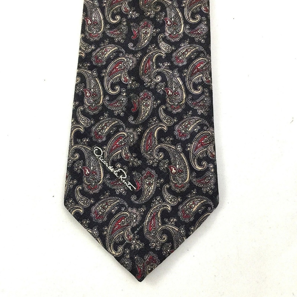 Oscar De La Renta Studio Tie Necktie Paisley 57"